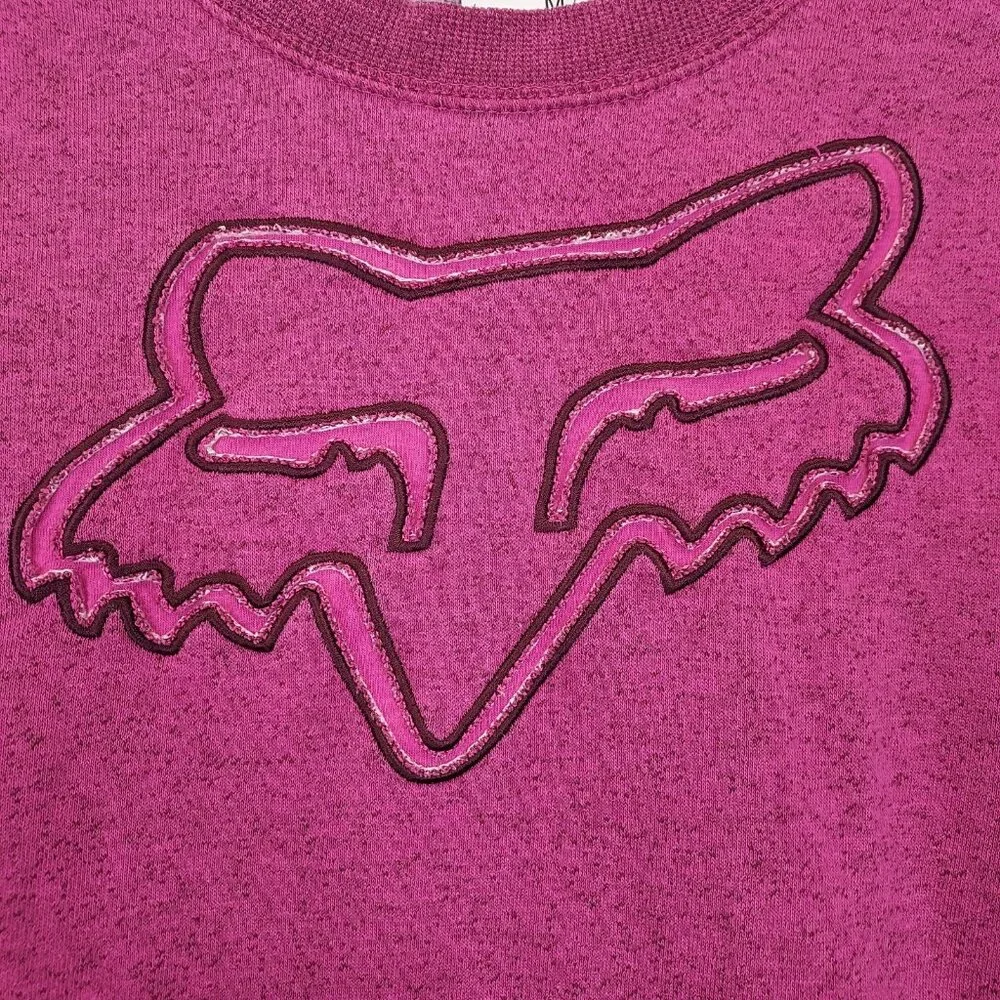 Fox Racing Sweatshirt Women M Motocross Logo Hot Pink Fleece Front Pocket Sporty - Picture 2 of 13
